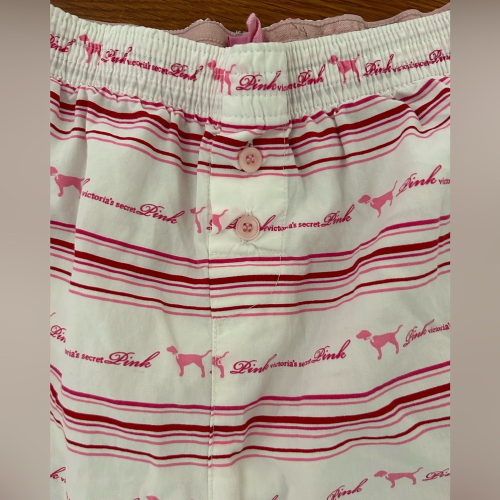 PINK Victoria’s Secret Vintage Pink Dog Icon Cotton Pajama Pants - Picture 2 of 5